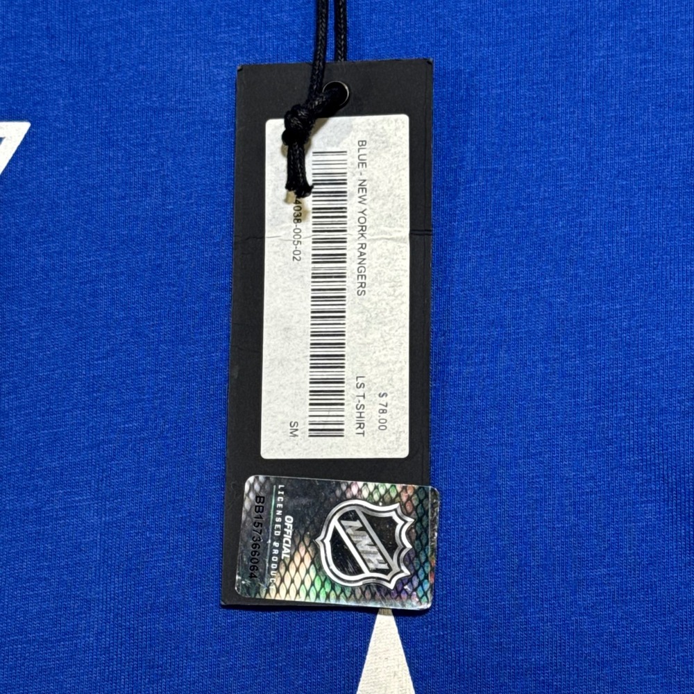 OVO x NHL New York Rangers Long Sleeve T-Shirt Blue Small NWT 4038-005-02 - Picture 3 of 4